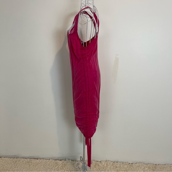 LOVERS AND FRIENDS Tina Mini Dress in Hot Pink rushed back zip SZ S - Picture 4 of 9
